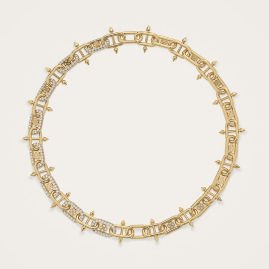 ÉPINGLE Necklace Half Encrusted
