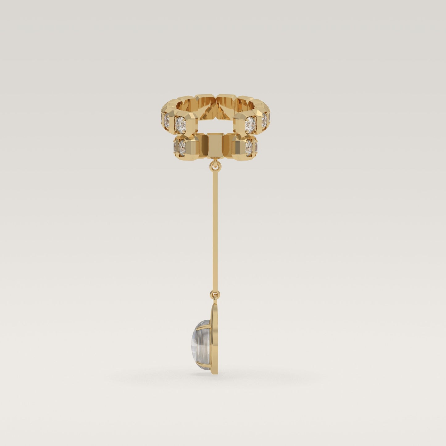 ROCK Diamond Pendant Earcuff