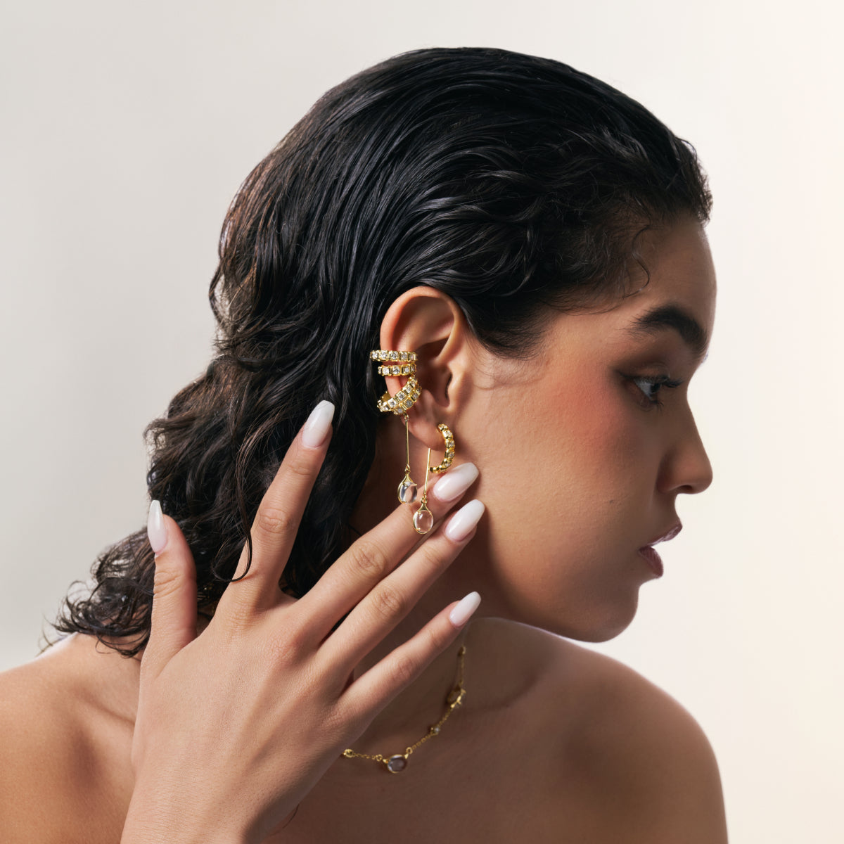 ROCK Diamond Pendant Earcuff