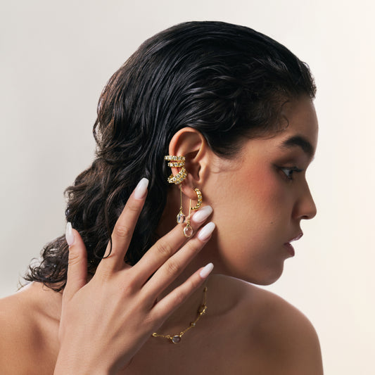 ROCK Diamond Pendant Earcuff